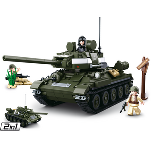 WWII Tank (T-34) / Military Kits (2 Different Form In 1)